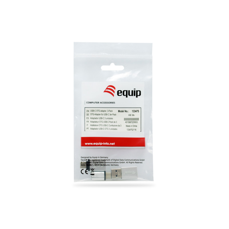 Equip Adattatore USB-C OTG, confezione da 3 pezzi Equip Adattatore USB-C OTG, confezione da 3 pezzi