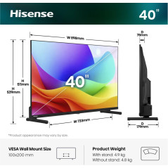 Hisense 40A59S 101,6 cm (40") Full HD Smart TV Wi-Fi Nero