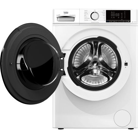 Beko b100 BMX8126DB 8kg classe A bianco, inverter 1200 giri, display XL, oblò nero, vapore
