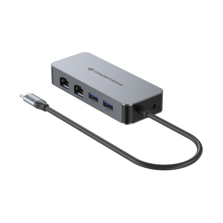 Conceptronic ABBY24G replicatore di porte e docking station per laptop Cablato USB 3.2 Gen 1 (3.1 Gen 1) Type-C Grigio