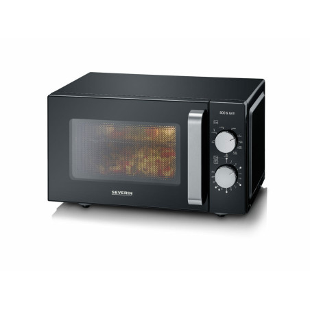 Severin MW 7762 forno a microonde Nero, Acciaio inox Microonde con grill Superficie piana 20 L 800 W