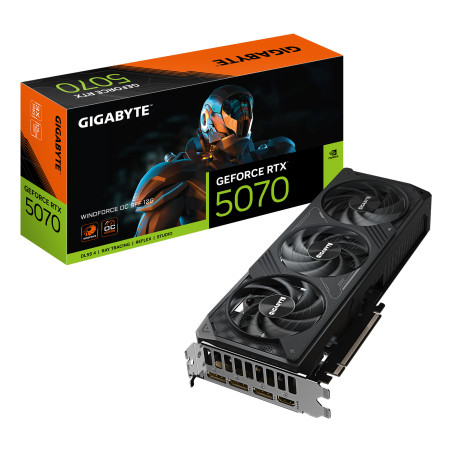 GIGABYTE GeForce RTX 5070 WINDFORCE OC SFF 12G Scheda Grafica - 12GB GDDR7, 192 bit, PCI-E 5.0, 2542 MHz Core Clock, 3 x DP