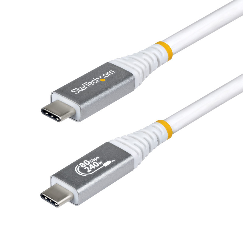 StarTech.com Cavo USB4 da 50cm, Cavo USB-C Certificato USB-IF, 80Gbps, PD240W, 8K120Hz / 4K240Hz DP2.1 DP80, Cavetto Tipo-C