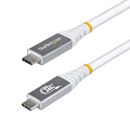 StarTech.com Cavo USB4 da 50cm, Cavo USB-C Certificato USB-IF, 80Gbps, PD240W, 8K120Hz / 4K240Hz DP2.1 DP80, Cavetto Tipo-C