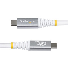 StarTech.com Cavo USB4 da 50cm, Cavo USB-C Certificato USB-IF, 80Gbps, PD240W, 8K120Hz   4K240Hz DP2.1 DP80, Cavetto Tipo-C