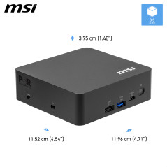 MSI Cubi NUC AI+ 3MG-004EU Copilot+ PC Intel Core Ultra 5 322 16 GB DDR5-SDRAM 512 GB SSD Windows 11 Pro Mini PC Nero