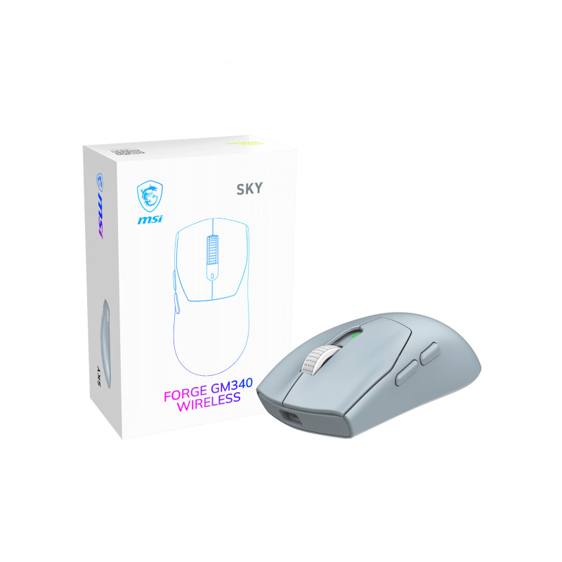 MSI Forge Gm340 Wireless Sky mouse Gaming Ambidestro RF senza fili + Bluetooth Ottico 12000 DPI MSI Forge Gm340 Wireless Sky mouse Gaming Ambidestro RF senza fili + Bluetooth Ottico 12000 DPI