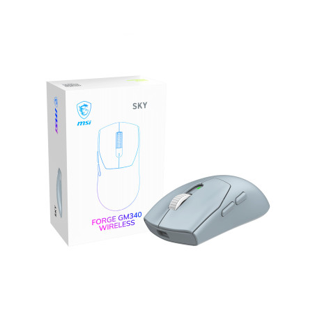 MSI Forge Gm340 Wireless Sky mouse Gaming Ambidestro RF senza fili + Bluetooth Ottico 12000 DPI