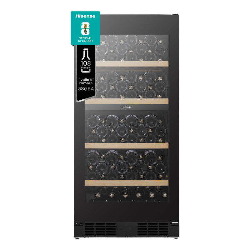 Hisense cantina vini RW3N230GELF libera installazione classe F 108 Bottiglie Doppia Temperatura Vetro Anti UB Connect Life Hisense cantina vini RW3N230GELF libera installazione classe F 108 Bottiglie Doppia Temperatura Vetro Anti UB Connect Life