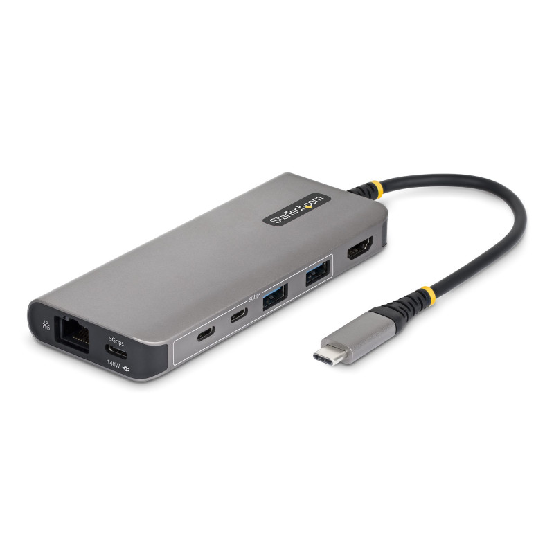 StarTech.com Adattatore USB-C a HDMI Multiport con Power Delivery 140W, 4K 60Hz, Hub 5 Porte USB 5Gbps, GbE, Mini Dock Tipo-C StarTech.com Adattatore USB-C a HDMI Multiport con Power Delivery 140W, 4K 60Hz, Hub 5 Porte USB 5Gbps, GbE, Mini Dock Tipo-C