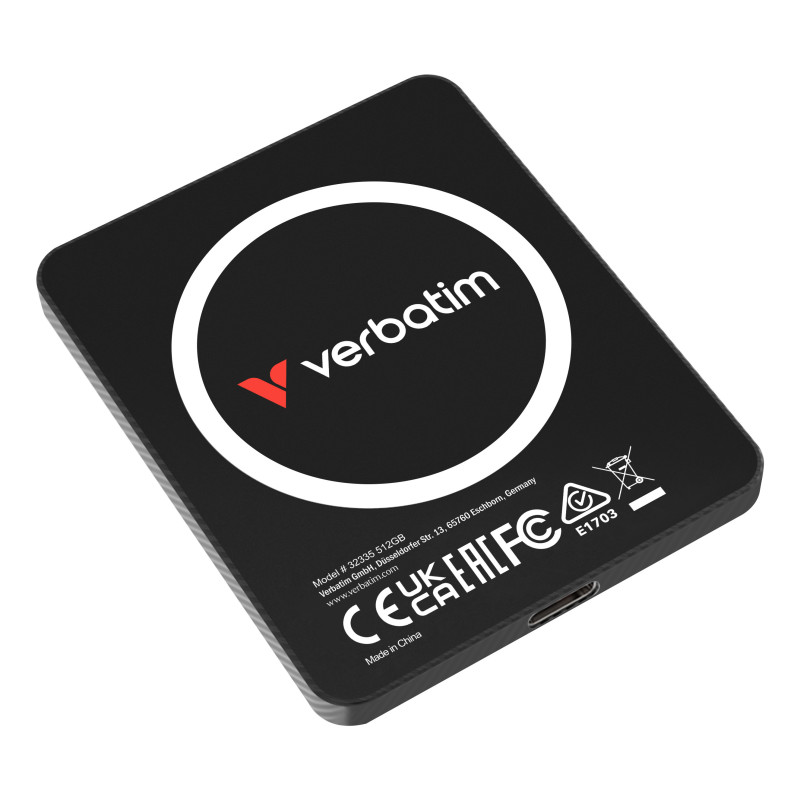 Verbatim SnapBack Ultra Slim SSD 512GB USB tipo-C USB 3.2 Gen 2x2 Nero Verbatim SnapBack Ultra Slim SSD 512GB USB tipo-C USB 3.2 Gen 2x2 Nero