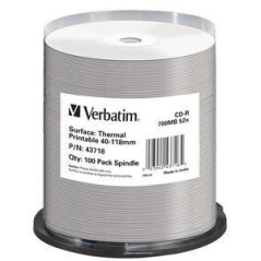 Verbatim CD-R Thermal Printable No ID Brand 700 MB 52x 100 pz