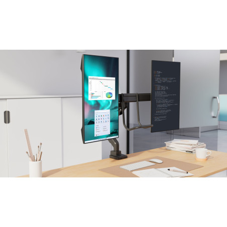 Kensington Braccio per doppio monitor SmartFit con barra trasversale e maniglia