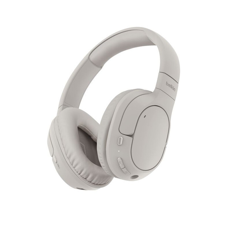 Belkin AUD009HQSA cuffia e auricolare Cuffie Wireless A Padiglione Musica e Chiamate USB tipo-C Bluetooth Sabbia