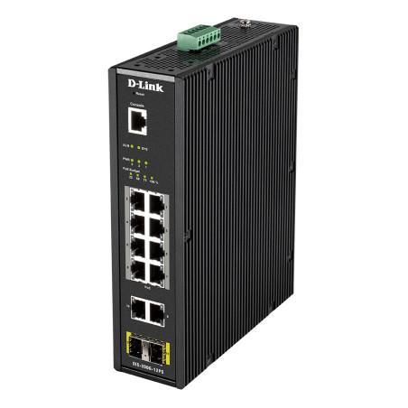D-Link DIS-200G-12PS switch di rete Gestito L2 Gigabit Ethernet (10/100/1000) Supporto Power over Ethernet (PoE) Nero