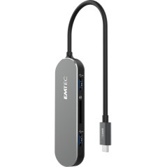 Emtec T650C Type-C HUB USB 3.2 Gen 1 (3.1 Gen 1) Type-A Nero