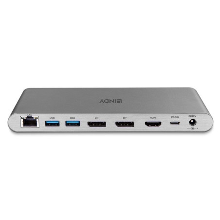 Lindy 43349 replicatore di porte e docking station per laptop Cablato USB 3.2 Gen 1 (3.1 Gen 1) Type-C Argento