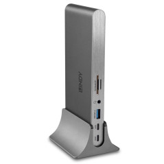 Lindy 43349 replicatore di porte e docking station per laptop Cablato USB 3.2 Gen 1 (3.1 Gen 1) Type-C Argento