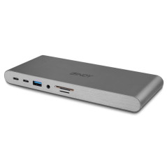 Lindy 43349 replicatore di porte e docking station per laptop Cablato USB 3.2 Gen 1 (3.1 Gen 1) Type-C Argento