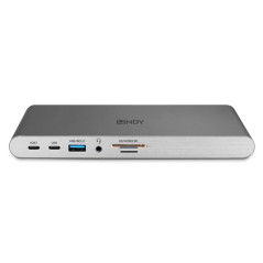 Lindy 43349 replicatore di porte e docking station per laptop Cablato USB 3.2 Gen 1 (3.1 Gen 1) Type-C Argento