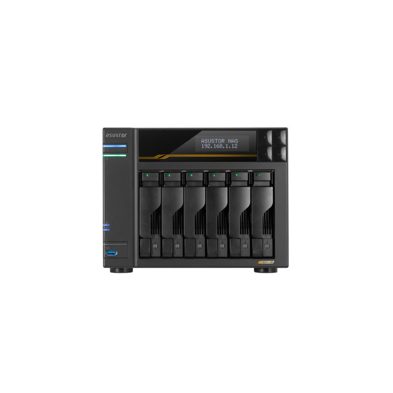 Asustor LOCKERSTOR 6 Gen3 (AS6806T) NAS Desktop AMD Ryzen V3C14 16 GB DDR5 ADM Nero Asustor LOCKERSTOR 6 Gen3 (AS6806T) NAS Desktop AMD Ryzen V3C14 16 GB DDR5 ADM Nero