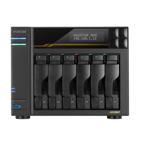 Asustor LOCKERSTOR 6 Gen3 (AS6806T) NAS Desktop AMD Ryzen V3C14 16 GB DDR5 ADM Nero