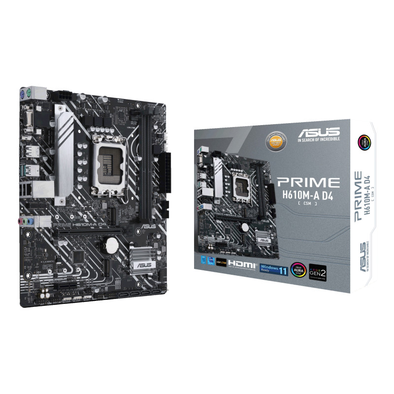 ASUS PRIME H610M-A D4-CSM Intel H610 LGA 1700 micro ATX ASUS PRIME H610M-A D4-CSM Intel H610 LGA 1700 micro ATX
