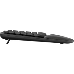 Logitech Wave Keys for Business, tastiera wireless ergonomica con supporto per i polsi imbottito, tecnologia Secure Logi Bolt,