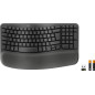Logitech Wave Keys for Business, tastiera wireless ergonomica con supporto per i polsi imbottito, tecnologia Secure Logi Bolt, Logitech Wave Keys for Business, tastiera wireless ergonomica con supporto per i polsi imbottito, tecnologia Secure Logi Bolt,