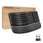 Logitech Wave Keys for Business, tastiera wireless ergonomica con supporto per i polsi imbottito, tecnologia Secure Logi Bolt, Logitech Wave Keys for Business, tastiera wireless ergonomica con supporto per i polsi imbottito, tecnologia Secure Logi Bolt,