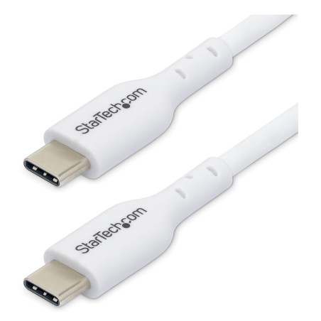 StarTech.com Cavo USB-C bianco da 1m, cavo di ricarica USB 2.0 Tipo-C per laptop, Power Delivery 60W 3A, rivestimento in TPE,