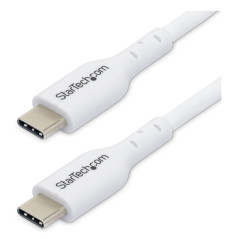 StarTech.com Cavo USB-C bianco da 2m, cavo di ricarica USB 2.0 Tipo-C per laptop, Power Delivery 60W 3A, rivestimento in TPE,