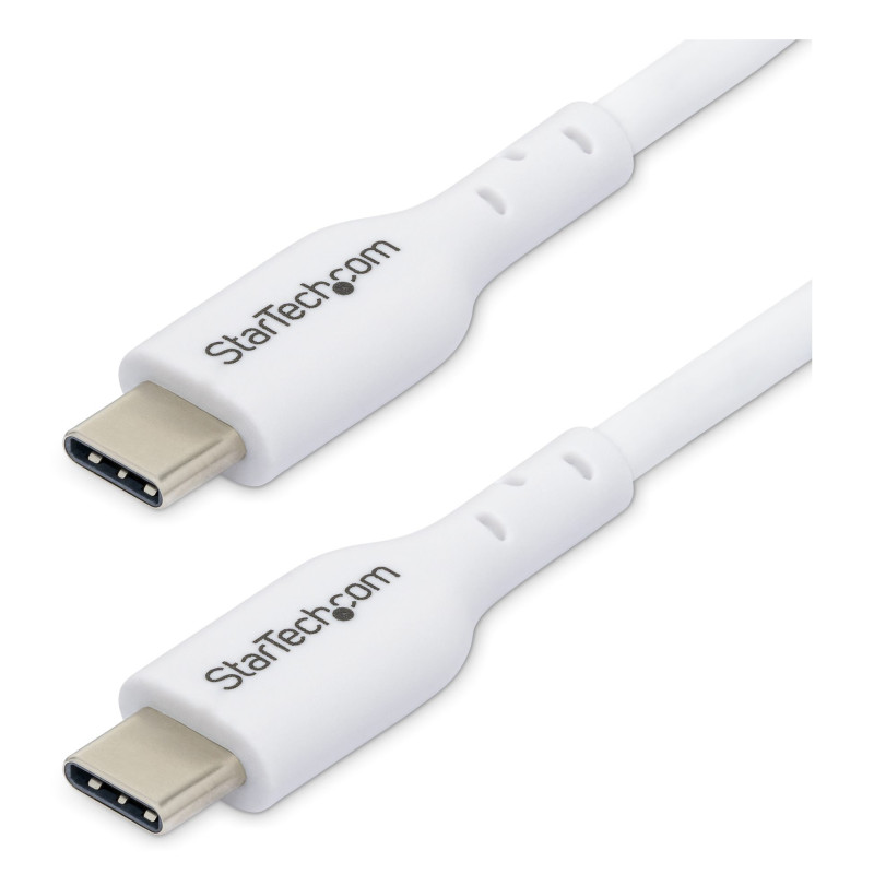 StarTech.com Cavo USB-C bianco da 2m, cavo di ricarica USB 2.0 Tipo-C per laptop, Power Delivery 60W 3A, rivestimento in TPE, StarTech.com Cavo USB-C bianco da 2m, cavo di ricarica USB 2.0 Tipo-C per laptop, Power Delivery 60W 3A, rivestimento in TPE,