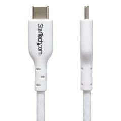 StarTech.com Cavo USB-C bianco da 2m, cavo di ricarica USB 2.0 Tipo-C per laptop, Power Delivery 60W 3A, rivestimento in TPE,