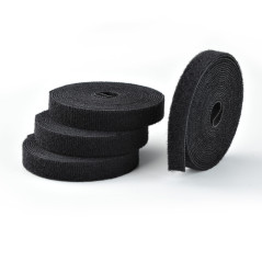 StarTech.com 4 Rotoli di Nastro a Strappo da 4,6 m, Larghezza 12,7 mm, Nero, Fascette per Cavi Riutilizzabili Tagliabili a