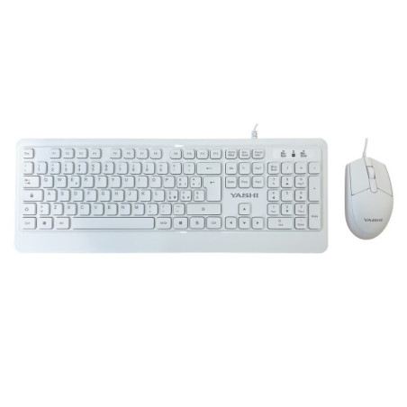 YASHI MY540 tastiera Mouse incluso Casa ufficio USB QWERTY Bianco