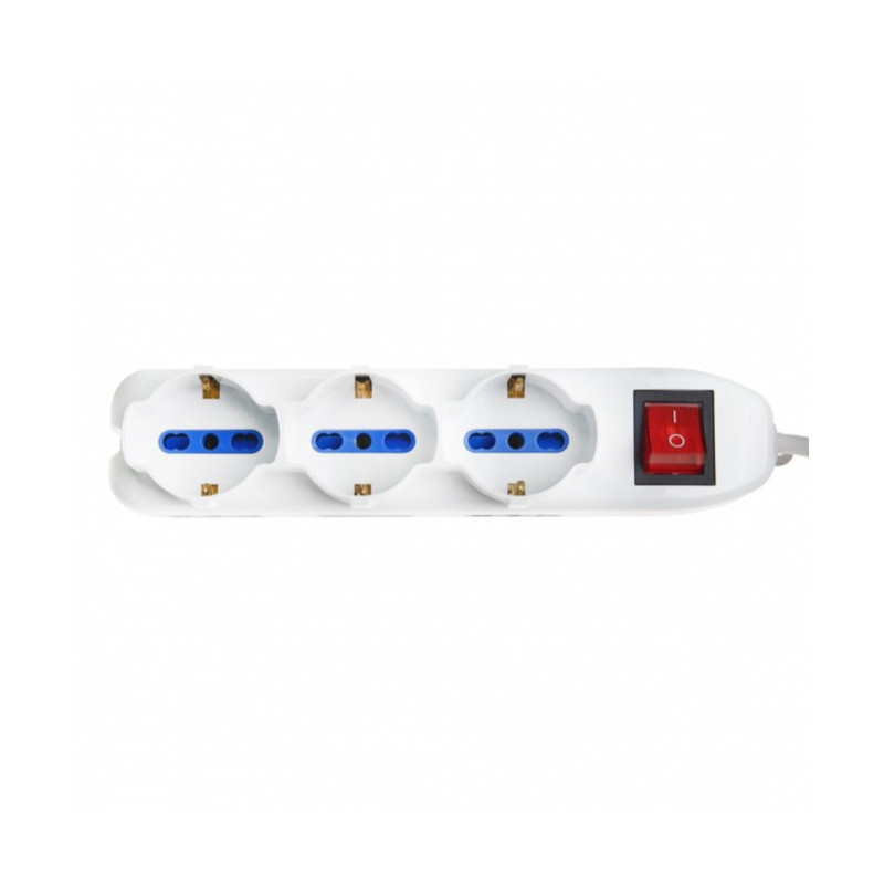 Vultech Multipresa bipasso 9 posti con tasto ON/OFF 16A Vultech Multipresa bipasso 9 posti con tasto ON/OFF 16A
