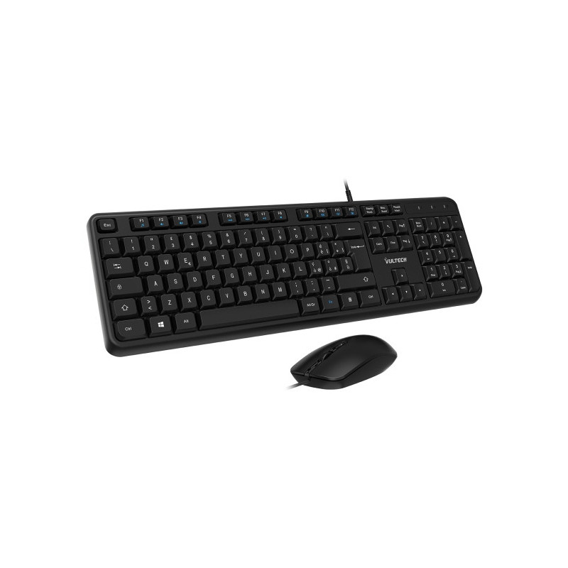 Vultech KM-811 tastiera Mouse incluso Ufficio USB QWERTY Italiano Nero