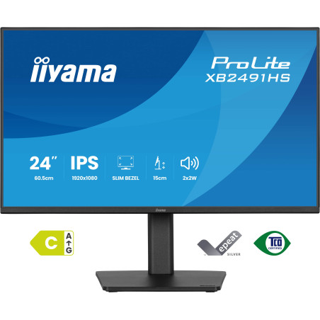 iiyama ProLite XB2491HS-B1 Monitor PC 60,5 cm (23.8") 1920 x 1080 Pixel Full HD LCD Nero
