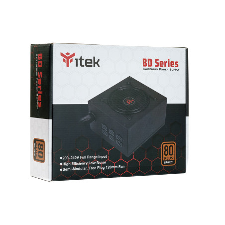 itek BD600 alimentatore per computer 600 W 24-pin ATX ATX Nero
