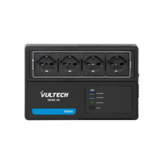 Vultech UPS700VA-XS - Gruppo di continuità 700VA 4x Bipasso/Schuko + 2x USB