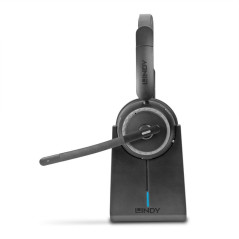 Lindy L118 Auricolare Wireless A Padiglione Ufficio USB tipo-C Bluetooth Base di ricarica Nero