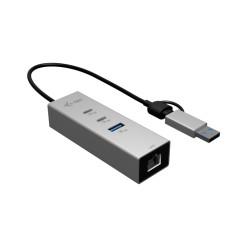 i-tec USB-C USB-A Metal HUB 3 (2x USB-C, 1x USB-A) Port + 2.5GLAN