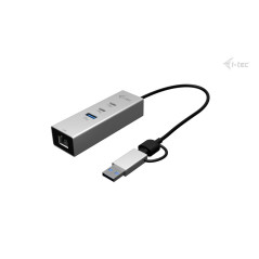 i-tec USB-C USB-A Metal HUB 3 (2x USB-C, 1x USB-A) Port + 2.5GLAN