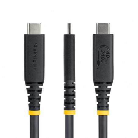 StarTech.com Cavo USB4 da 50cm, 40 Gbps, Cavo USB-C certificato USB-IF, 240W PD, 8K 60Hz / 4K 240 Hz DP2.1 DP40, Rivestimento
