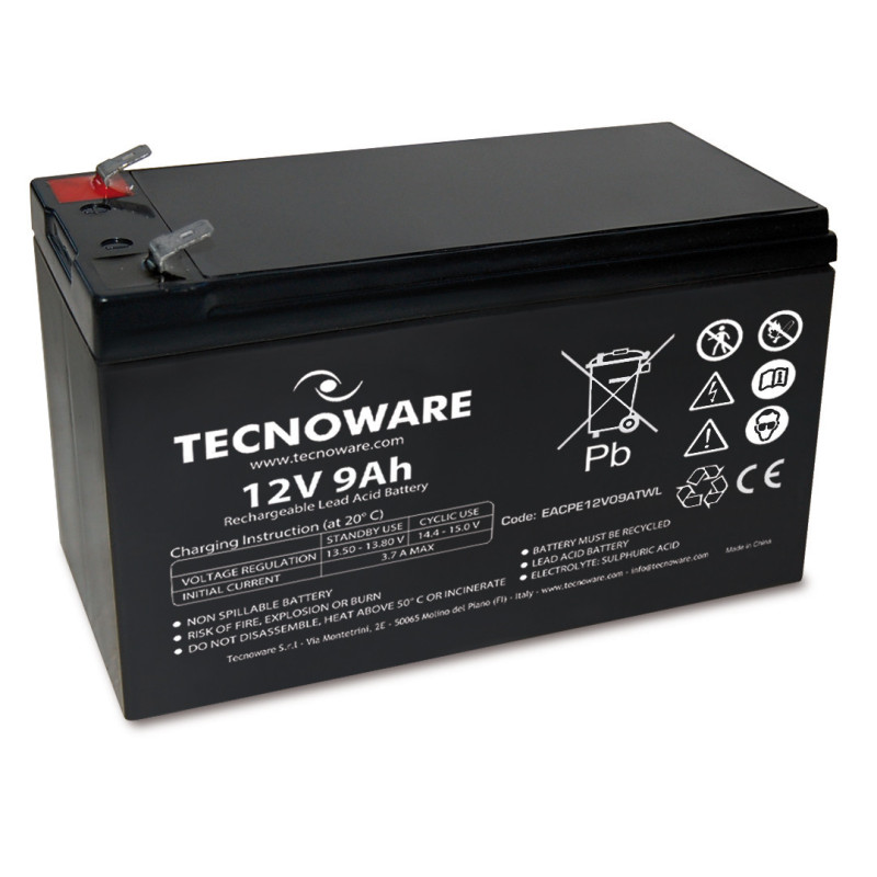 Tecnoware EACPE12V09ATWL batteria UPS Acido piombo (VRLA) 12 V 9 Ah Tecnoware EACPE12V09ATWL batteria UPS Acido piombo (VRLA) 12 V 9 Ah