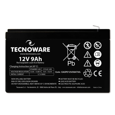 Tecnoware EACPE12V09ATWL batteria UPS Acido piombo (VRLA) 12 V 9 Ah