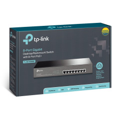 TP-Link TL-SG1008MP switch di rete Non gestito Gigabit Ethernet (10 100 1000) Supporto Power over Ethernet (PoE) Nero