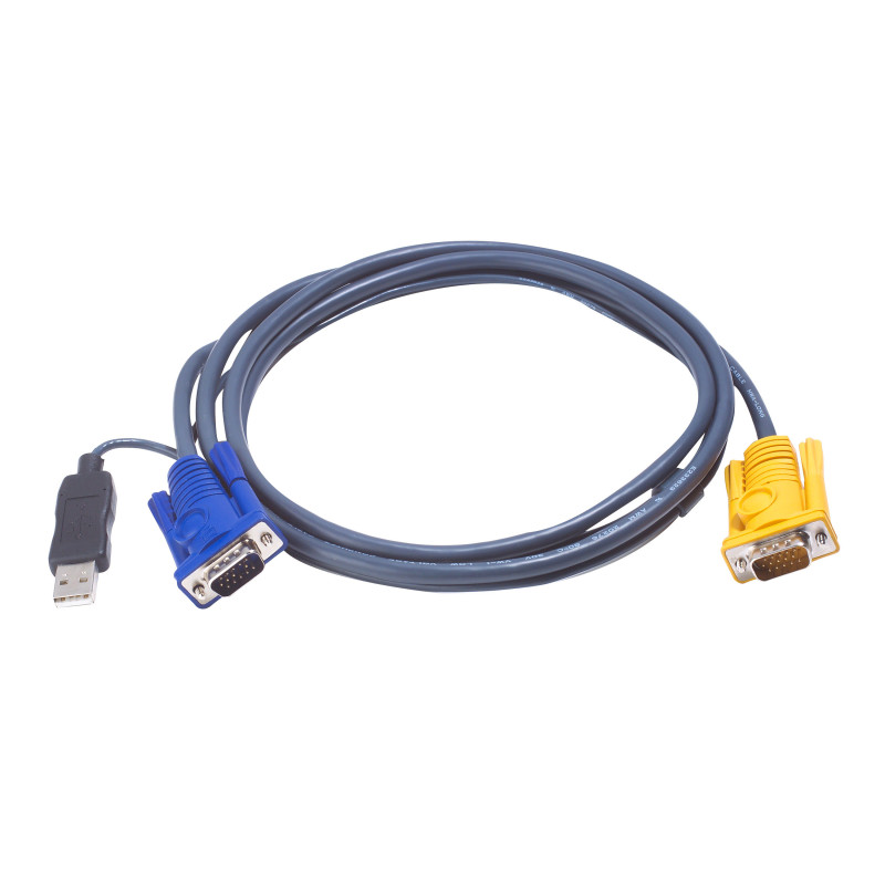ATEN Cavo KVM USB con SPHD 3 in 1 e convertitore PS/2 a USB integrato – 1,8 m ATEN Cavo KVM USB con SPHD 3 in 1 e convertitore PS/2 a USB integrato – 1,8 m
