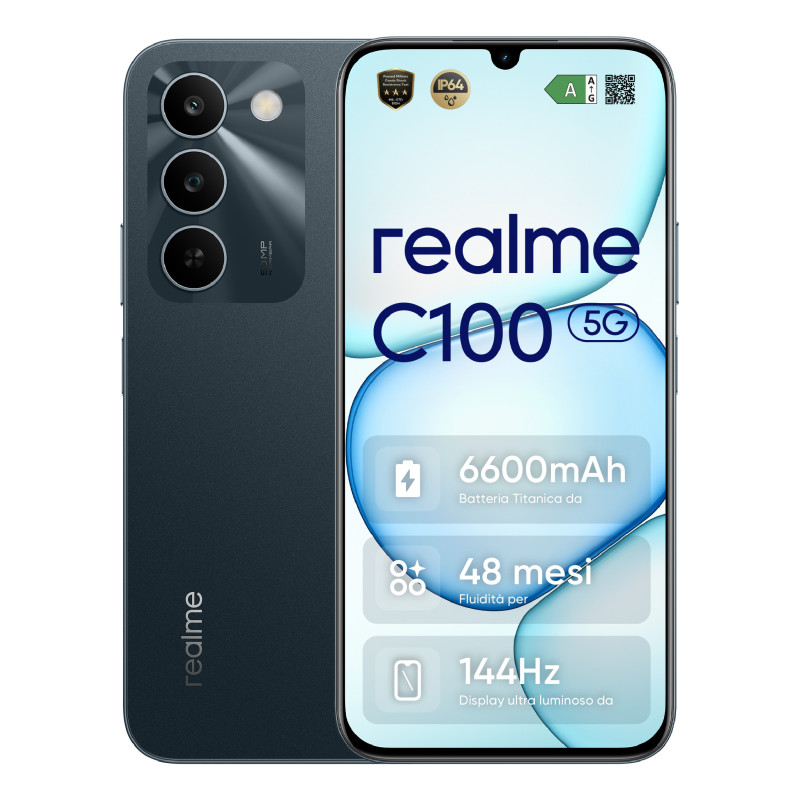 realme C100 5G 17,3 cm (6.8") Doppia SIM Android 16.0 USB tipo-C 4 GB 128 GB 6600 mAh Verde realme C100 5G 17,3 cm (6.8") Doppia SIM Android 16.0 USB tipo-C 4 GB 128 GB 6600 mAh Verde